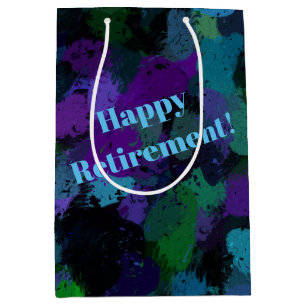 Sac Cadeau Moyen Violet, bleu et noir Abstrait