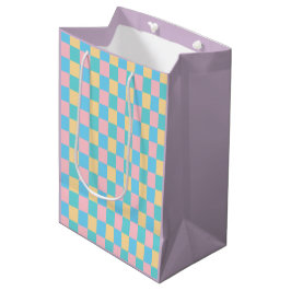 Sac Cadeau Moyen Violet rose bleu vert jaune élégant Modèle