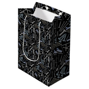 Sac Cadeau Moyen Vis et clous x4 Black BG