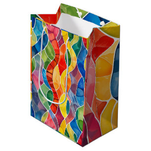 Sac Cadeau Moyen Vitrail arc-en-ciel aquarelle