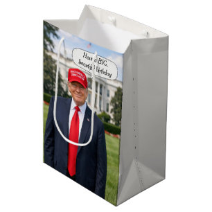 Sac Cadeau Moyen Vœu d'anniversaire magnifique et beau de Trump