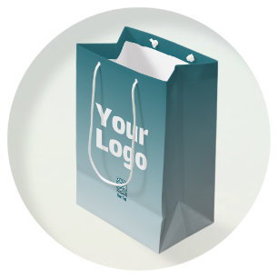 Sac Cadeau Moyen Votre logo avec code QR modifiable et ombre dégrad