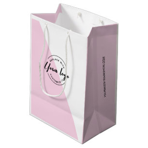 Sac Cadeau Moyen Votre logo va ici Modern Pink Corporation