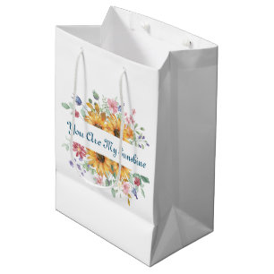 Sac Cadeau Moyen Vous êtes ma citation Sunshine et Sunflower