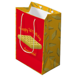 Sac Cadeau Moyen Waffle Cute Breakfast Brunch Enfants 1er Anniversa