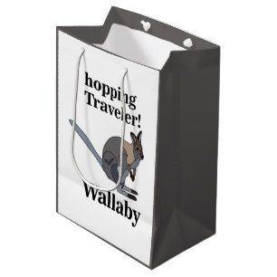 Sac Cadeau Moyen Wallaby Animal Hopping Voyageur Faune drôle