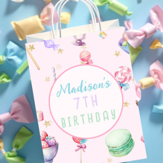 Sac Cadeau Moyen Watercolor Candy Wonderland Pastel Fête d'annivers
