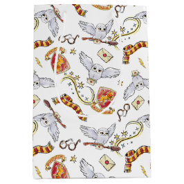 Sac Cadeau Moyen Watercolor GRYFFINDOR™ Hedwig Pattern