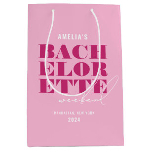 Sac Cadeau Moyen Week-end de bachelorette rose gras