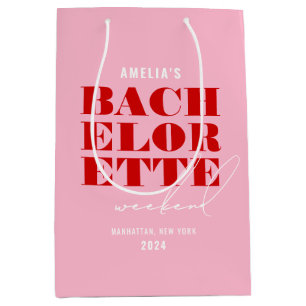Sac Cadeau Moyen Week-end Gras Rose & Rouge Bachelorette