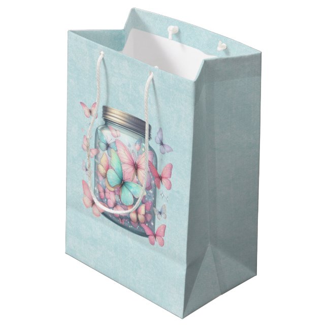 Sac Cadeau Moyen Whimsical Butterflies in a Jar (Dos Angle)