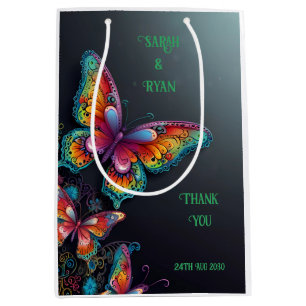 Sac Cadeau Moyen Whimsical Butterfly Romance Faire-part de mariage