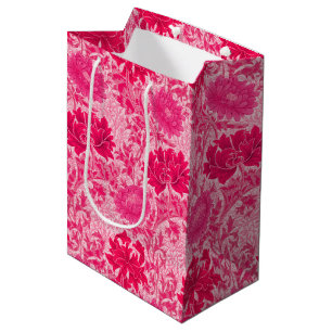 Sac Cadeau Moyen William Morris Chrysanthemums, Fuchsia Pink