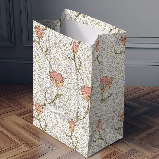 Sac Cadeau Moyen William Morris Garden Tulip Motif floral (Créateur téléchargé)
