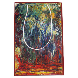 Sac Cadeau Moyen Willow pleuvoir à Giverny (par Claude Monet)