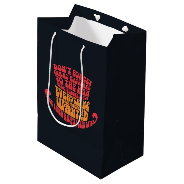 Sac Cadeau Moyen Willy Wonka Typographie Casquette (Devant Angle)