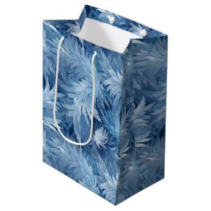 Sac Cadeau Moyen Winter Wonderland Bleu gelé motif