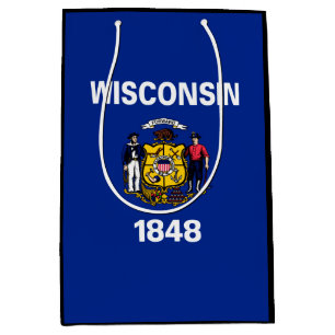 Sac Cadeau Moyen Wisconsin State Flag Design
