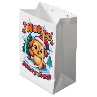 Sac Cadeau Moyen Wuffoo Roony Joyeux Noël Kawaii 3D Fêtes