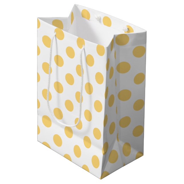 Sac Cadeau Moyen Yellow polkadots (Devant Angle)