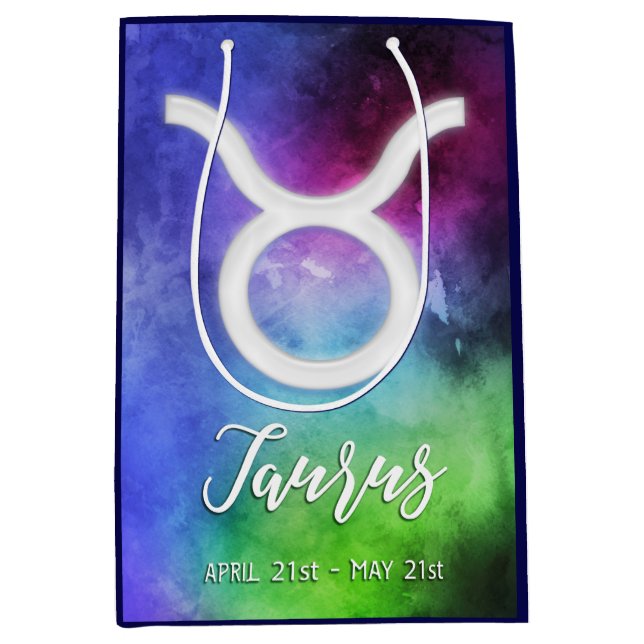 Sac Cadeau Moyen Zodiac : Dates du Taurus (Devant)