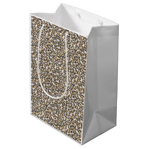 Sac Cadeau Moyen Zones Empreintes de léopard Neutres Chic Trending
