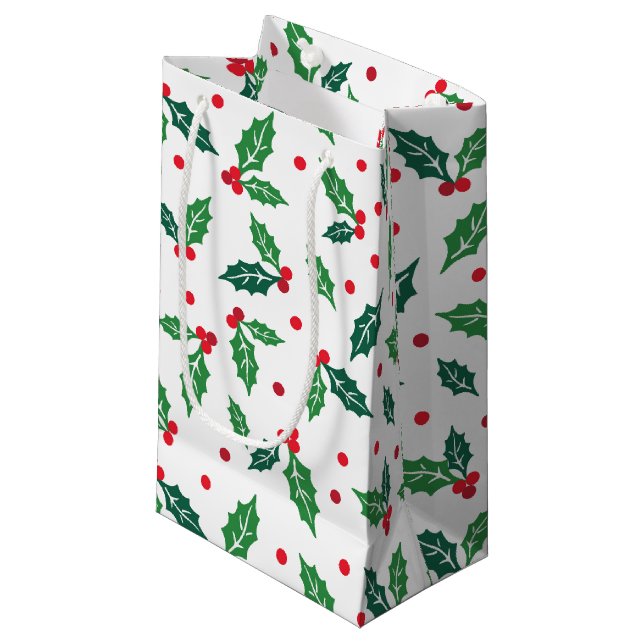 Sac cadeau Noël Holiday Holly (Devant Angle)