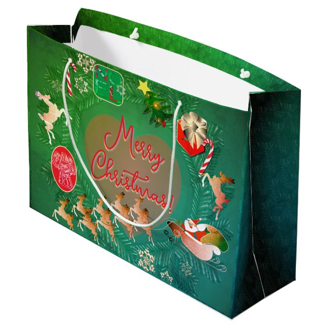 Sac cadeau Noël Père Noël (Dos Angle)