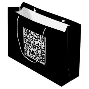Sac Cadeau Noir Personnalisé avec Code QR Marque