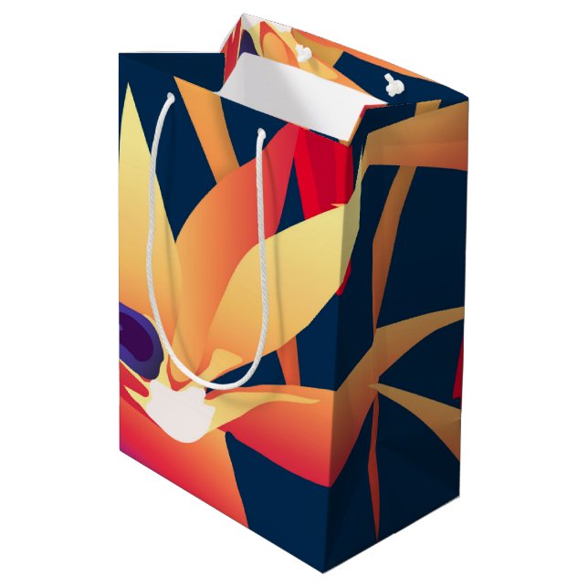 Sac cadeau Oiseau de paradis tropical M (Dos Angle)