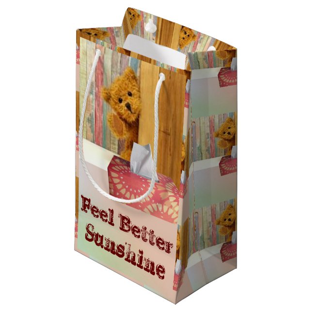 Sac cadeau Ours en peluche Sentez-vous mieux solei (Devant Angle)