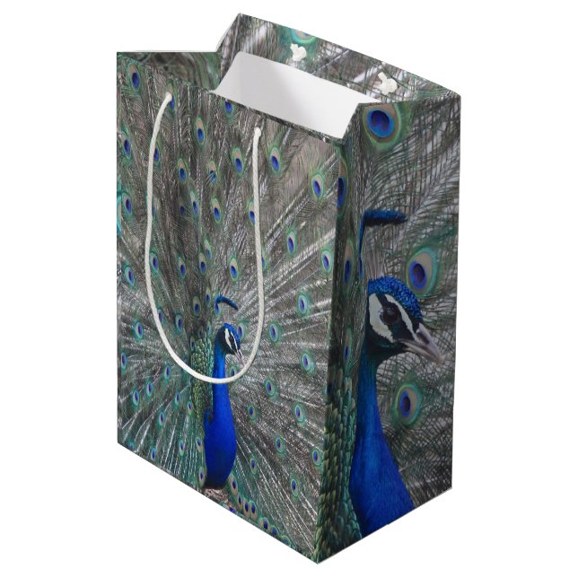 SAC CADEAU PAPIER PHOTO PEACOCK (Dos Angle)