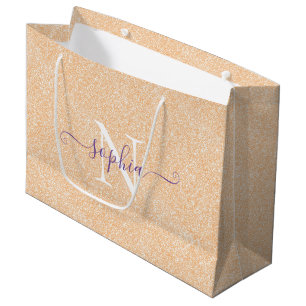 Sac Cadeau Parties scintillant Blush Purple Customisé grand s