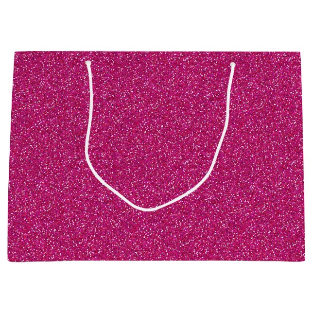 Sac Cadeau Parties scintillant Profond rose étincelle Grand s (Devant)