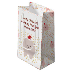 Sac cadeau Père Noël Chien Snowflakes