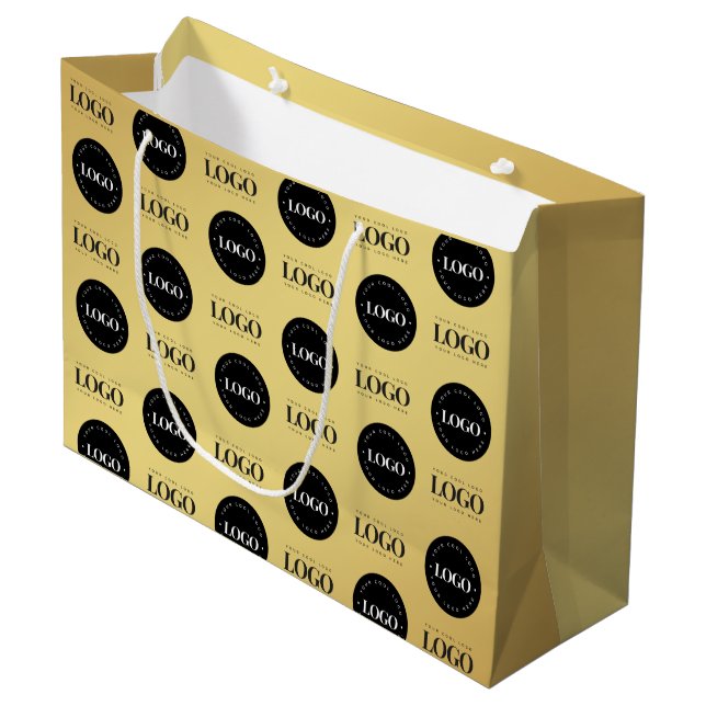 Sac cadeau personnalisé avec deux logos et dégradé (Devant Angle)