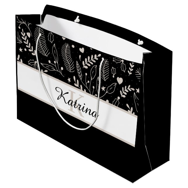 Sac cadeau personnalisé avec monogramme (Dos Angle)