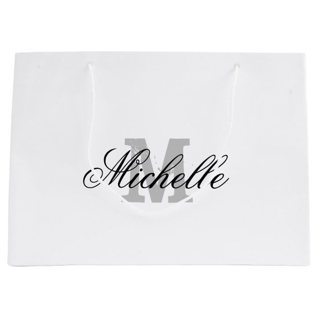 Sac cadeau personnalisé avec monogramme de nom chi (Devant)