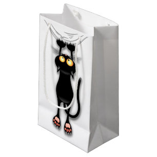 Sac cadeau personnalisé Chute de chat noir amusant