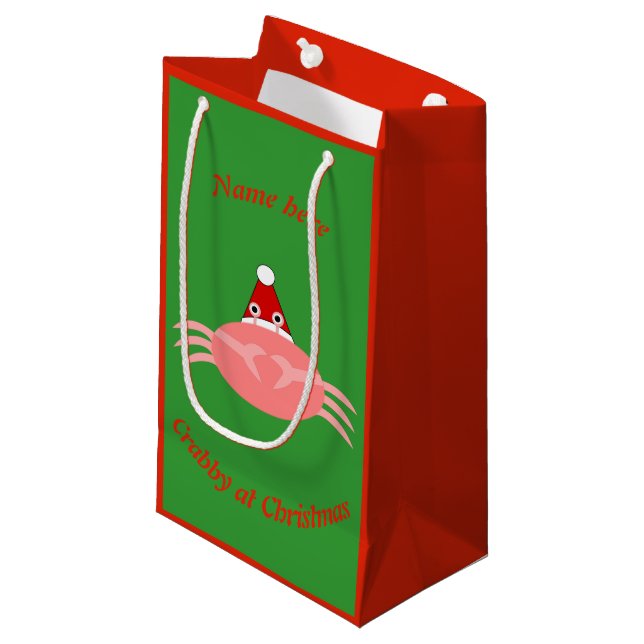 Sac cadeau personnalisé de crabe de Noël (Devant Angle)