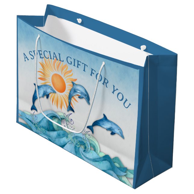 Sac cadeau personnalisé Dolphin (Devant Angle)
