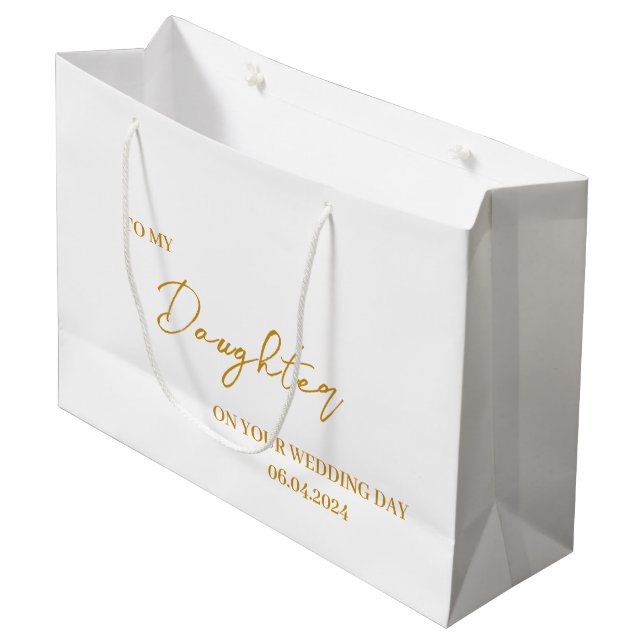 Sac cadeau personnalisé Fille Mariée, à ma Fille (Devant Angle)