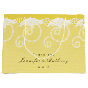 Sac cadeau personnalisé Jaune Sun Royal Lace