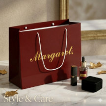 Sac cadeau personnalisé marron grand format avec n