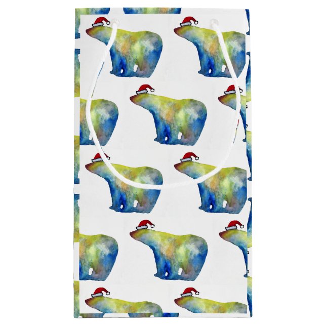 Sac cadeau personnalisé - Petit, brillant - Ours P (Dos)