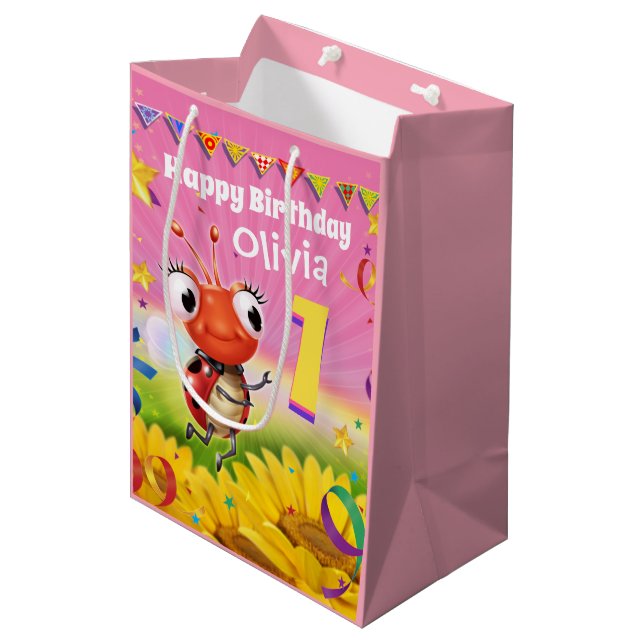 Sac cadeau personnalisé pour le 1er anniversaire d (Devant Angle)