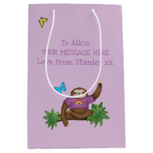 Sac cadeau personnalisé Stanley Sloth violet