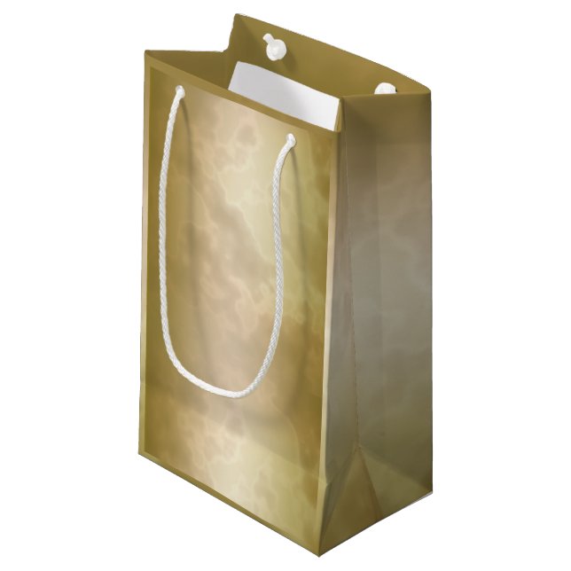 Sac Cadeau Petit de marbre rose d'or (Devant Angle)