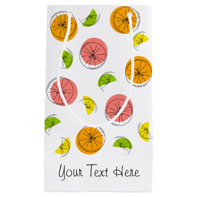 Sac cadeau petit format Citrus Multi Text (Devant)