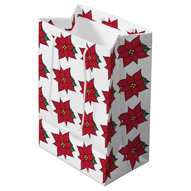 Sac cadeau Poinsettia (Devant Angle)